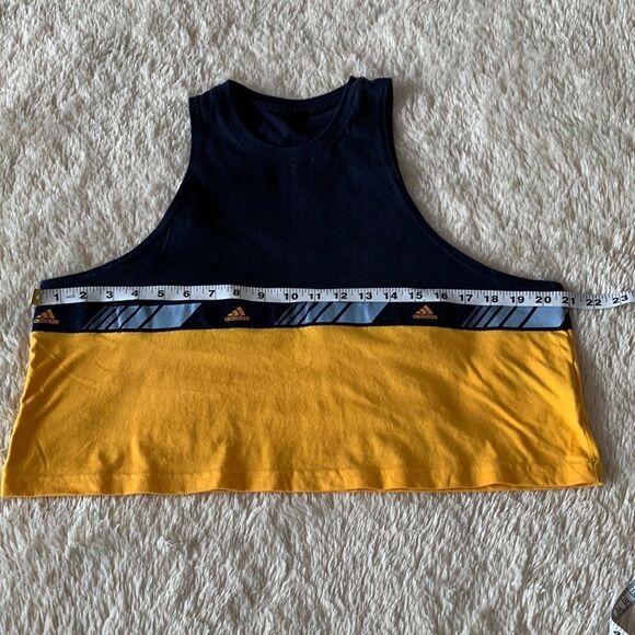 Adidas blue and yellow crop top tank large - Picture 8 of 16